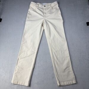 Aritzia TNA Jeans Women's Carpenter Straight Leg Pants Size 10 Cream  High Rise